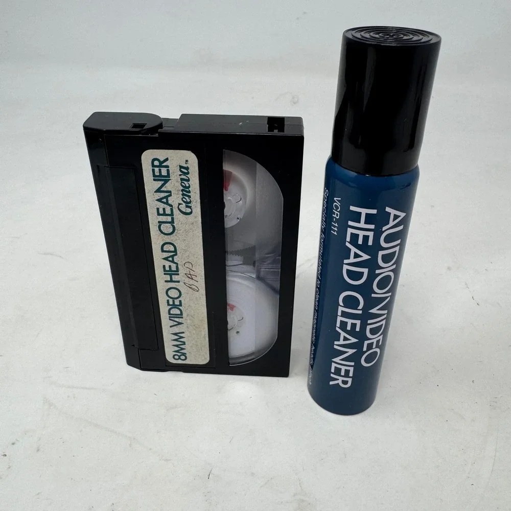 Vintage Geneva 8mm Video Head Cleaner Kit VCR-111 Spray and Cassette 1986 READ!!